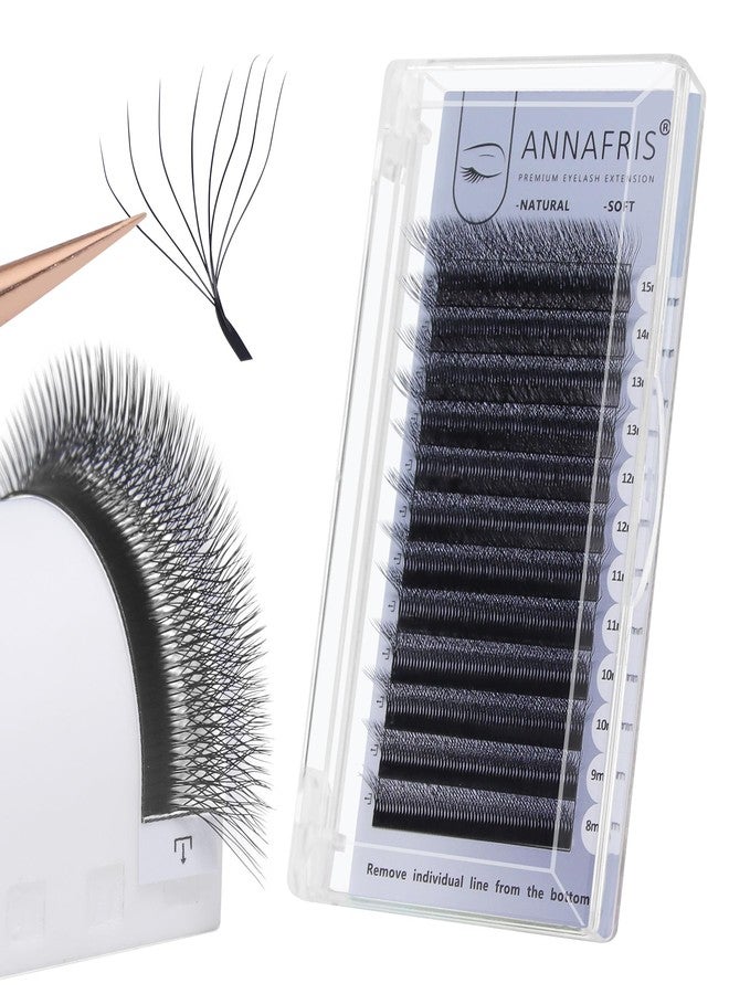 ANNAFRIS 8D Premade Fan W Shape Eyelash Extensions 0.07 C Curl 11mm Volume Self Fanning False Lashes Makeup Supplies Professional Use Lash Extension(0.07 C, 11mm) - Image 1